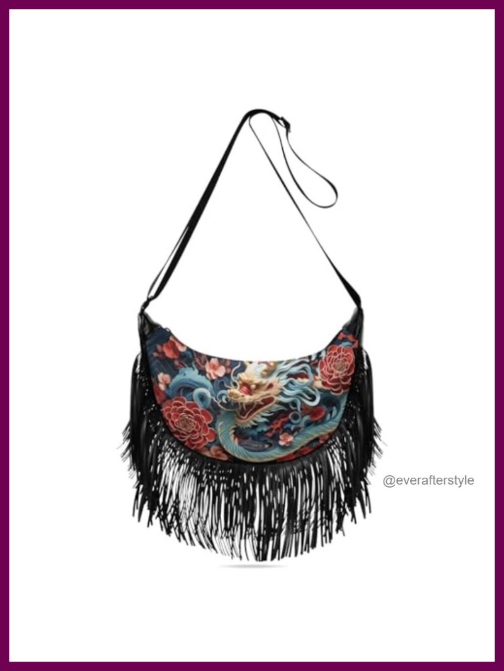 Fringe Crossbody Tassel Hobo Bag Polyester Adjustable Strap